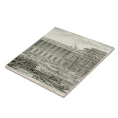 Bouw van de hoofdingang van het Louvre, Parijs Tegeltje (Zijkant)