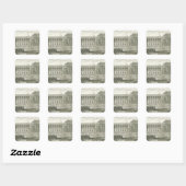 Bouw van de hoofdingang van het Louvre, Parijs Vierkante Sticker (Vel)