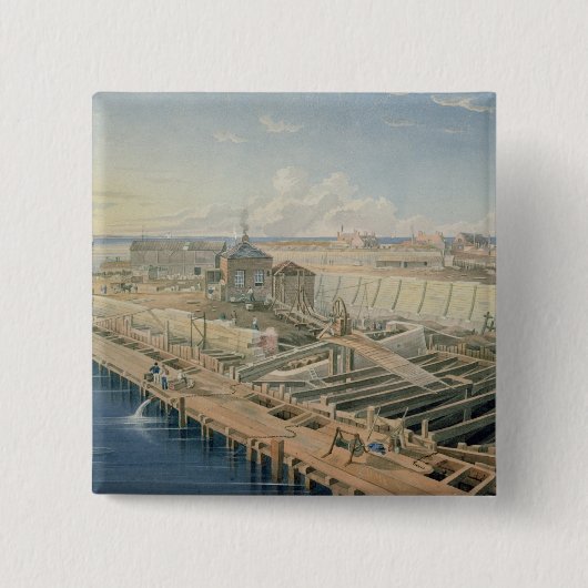 Bouw van dokken vierkante button 5,1 cm (Voorkant)