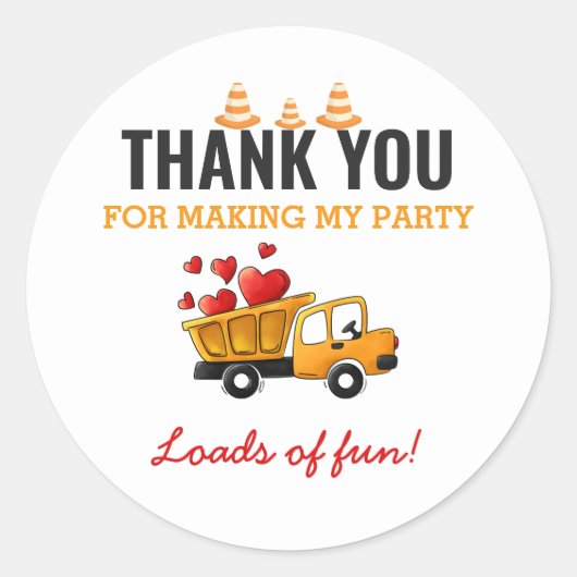 Bouw van een 'Birthday Party'-troep Ronde Sticker (Voorkant)