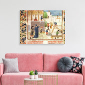 Bouw van een huis canvas afdruk (Insitu (Woonkamer))
