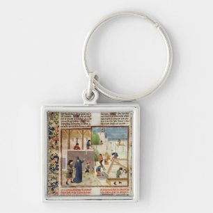 Bouw van een huis sleutelhanger