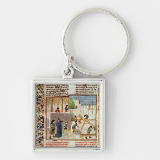 Bouw van een huis sleutelhanger (Voorkant)