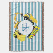 Bouw van een monogram met blauwe strepen deken (Voorkant Verticaal)