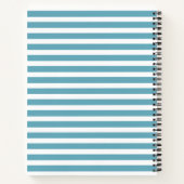 Bouw van een monogram met blauwe strepen notitieboek (Achterkant)