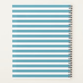 Bouw van een monogram met blauwe strepen planner (Achterkant)