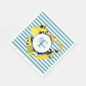 Bouw van een monogram met blauwe strepen servet (Hoek)