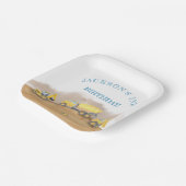 Bouw van een pomp voor vrachtwagens papieren bordje (Gebogen)