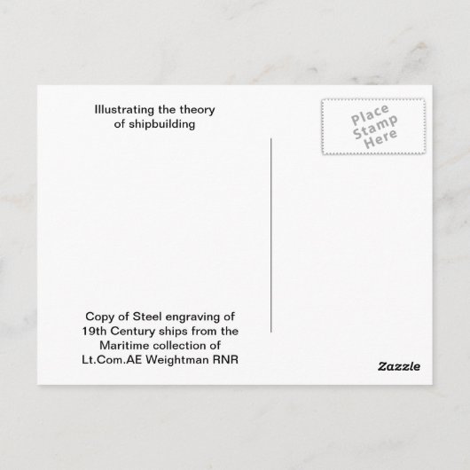 Bouw van een schip briefkaart (Achterkant)