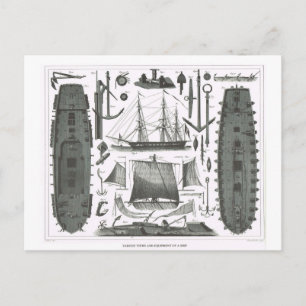 Bouw van een schip briefkaart