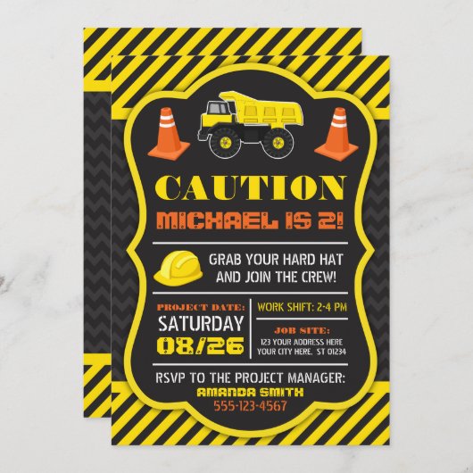 Bouw van een uitnodiging op zaterdag met enveloppe (Voorkant / Achterkant)