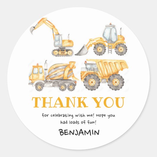 Bouw van een vrachtwagen op de vrachtwagen ronde sticker (Voorkant)