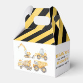 Bouw van een vrachtwagen op een dag bedankdoosjes (Achterkant)