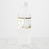 Bouw van een vrachtwagen op een dag waterfles etiket (Achterkant)