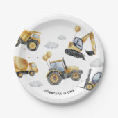 Bouw van een vrachtwagen papieren bordje (Voorkant)