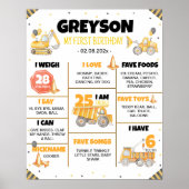 Bouw van een vrachtwagen - zeemijlteken poster (Voorkant)