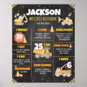 Bouw van een vrachtwagen - zeemijlteken poster (Voorkant)