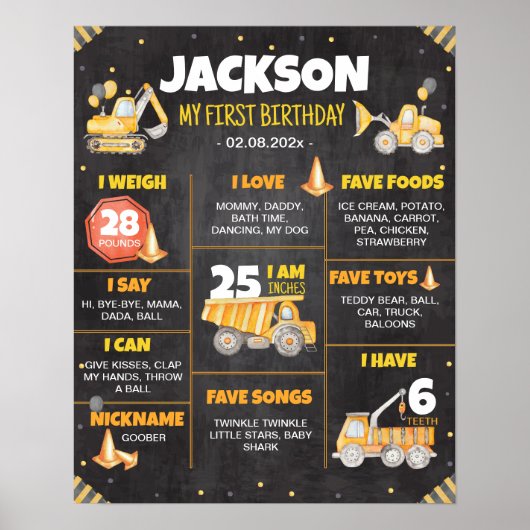 Bouw van een vrachtwagen - zeemijlteken poster (Voorkant)