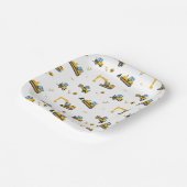 Bouw van een vuilniswagen papieren bordje (Gebogen)