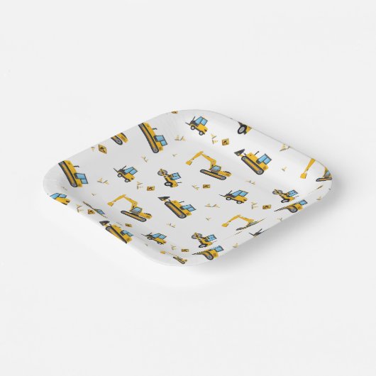 Bouw van een vuilniswagen papieren bordje (Gebogen)