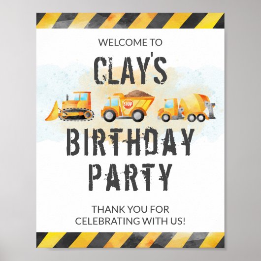 Bouw van geboorte Welkom, 1 verjaardag Poster (Voorkant)