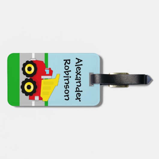 Bouw van gele of rode boys bagagelabel (Achterkant horizontaal)