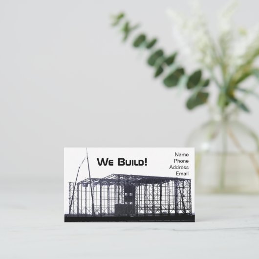 Bouw van grote industriële staalconstructies visitekaartje (Staand voorkant)
