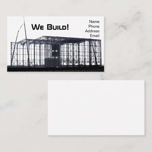 Bouw van grote industriële staalconstructies visitekaartje (Voorkant / Achterkant)