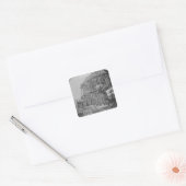 Bouw van het British Museum Reading Vierkante Sticker (Envelop)