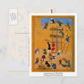 Bouw van het fort door Kamal Ud-Din Behzad Briefkaart (Voorkant / Achterkant)