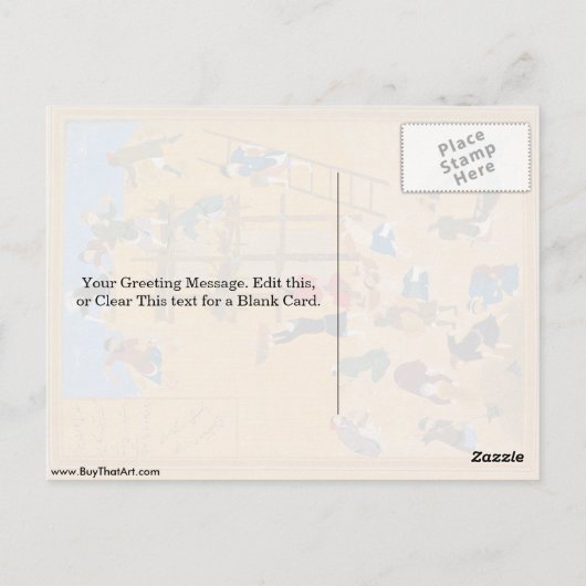 Bouw van het fort door Kamal Ud-Din Behzad Briefkaart (Achterkant)