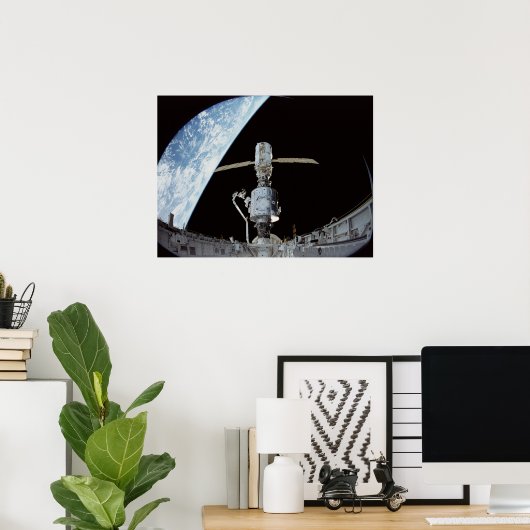 Bouw van het internationaal ruimtestation poster (Thuiskantoor)