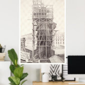 Bouw van het Vrijheidsbeeld Poster (Thuiskantoor)