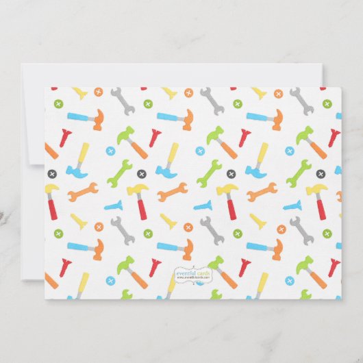 Bouw van hulpmiddelen Vervroegde dag van de Uitnod Kaart (Achterkant)