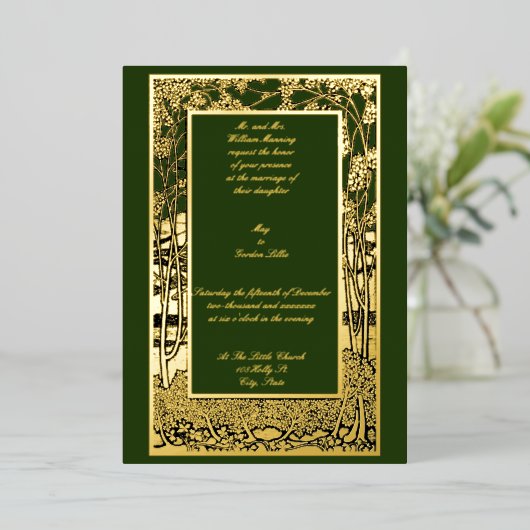 Bouw van  kunst en ambachtelijke boomvloten Band B Folie Uitnodiging (Staand Voorkant)