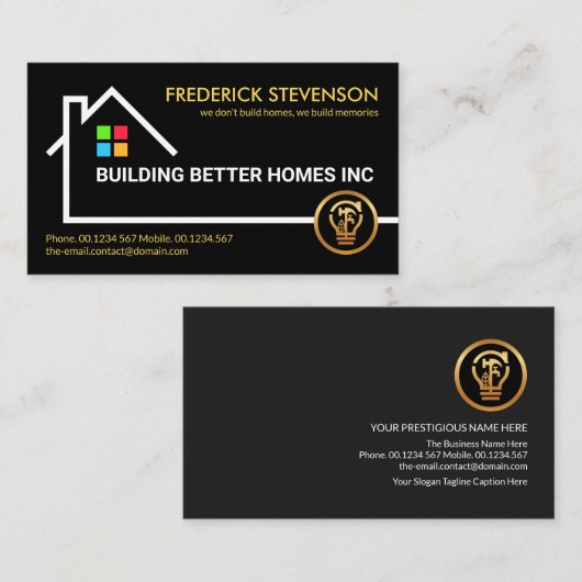 Bouw van Lijst Foundation Border Construction Visitekaartje (Voorkant / Achterkant)