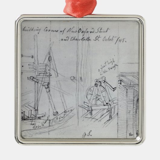 Bouw van nieuwe huizen metalen ornament (Voorkant)