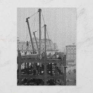 Bouw van One Times Square New York City Briefkaart