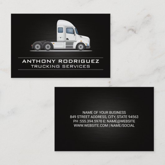 Bouw van semi-vrachtwagenvoertuigen visitekaartje (Voorkant / Achterkant)