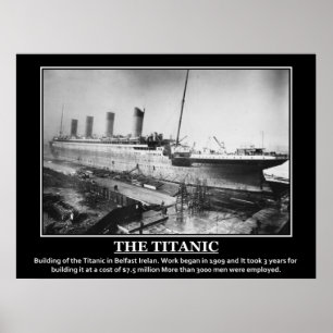 Bouw van Titanic 1909 Antiek Beeld Poster