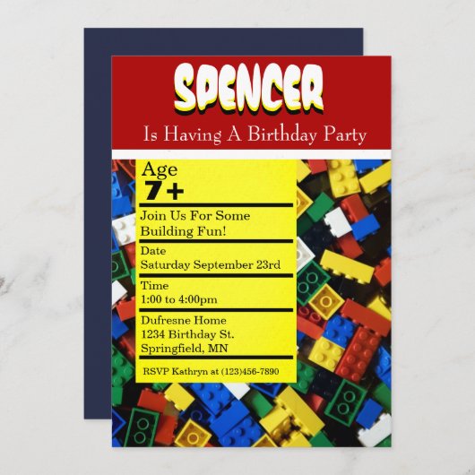 Bouw van uitnodiging voor het indienen van een ver (Voorkant / Achterkant)