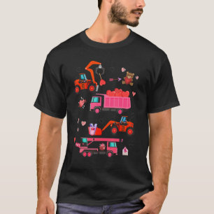 Bouw van Valentijnsdag Crane Truck Fo T-shirt