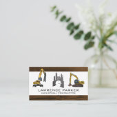 Bouw van voertuigen — Excavator | Bouwer-Logo Visitekaartje (Staand voorkant)