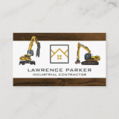 Bouw van voertuigen — Excavator | Logo onroerend g Visitekaartje (Voorkant)