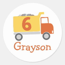 Bouw van vrachtwagen 6e verjaardag van Stickers