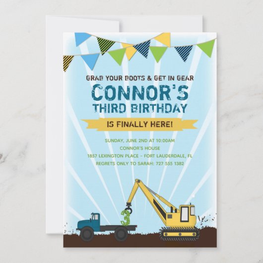 Bouw van vrachtwagen en trekkers kaart (Voorkant)