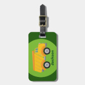 Bouw van vrachtwagen: groene gele Kinderen Bagagelabel (Voorkant verticaal)