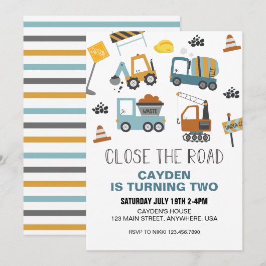 Bouw van vrachtwagen kaart (Voorkant / Achterkant)