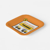 Bouw van vrachtwagen papieren bordje (Gebogen)