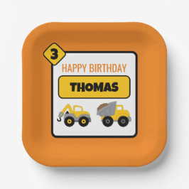 Bouw van vrachtwagen papieren bordje